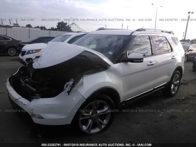 1FM5K7F82EGC34852 - 2014 FORD EXPLORER LIMITED WHITE photo 2