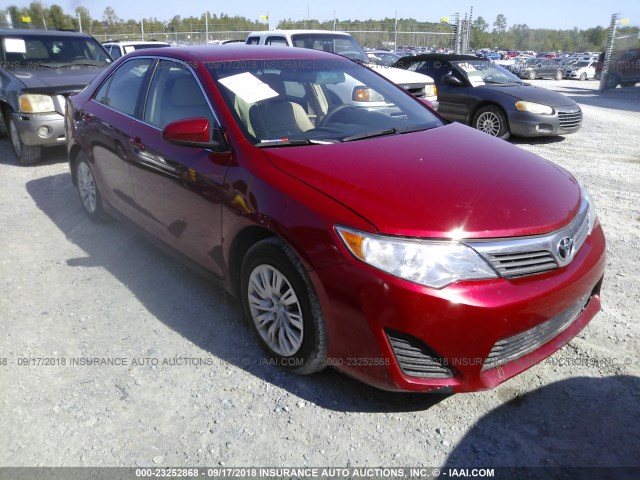 4T1BF1FK7EU763683 - 2014 TOYOTA CAMRY L/SE/LE/XLE RED photo 1