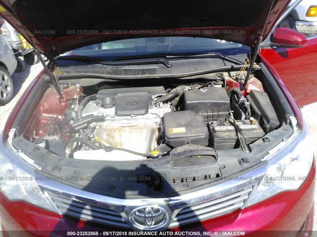 4T1BF1FK7EU763683 - 2014 TOYOTA CAMRY L/SE/LE/XLE RED photo 10
