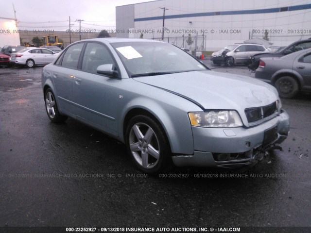 WAULC68E04A154986 - 2004 AUDI A4 1.8T QUATTRO Light Blue photo 1