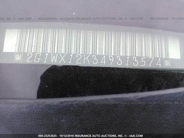 2G1WX12K349313574 - 2004 CHEVROLET MONTE CARLO SS SILVER photo 9