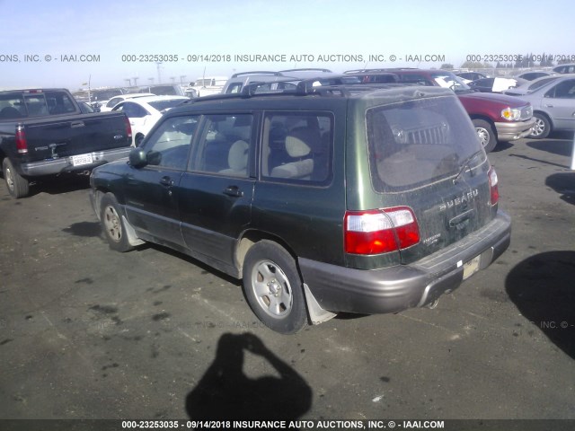 JF1SF65512H747101 - 2002 SUBARU FORESTER S GREEN photo 3