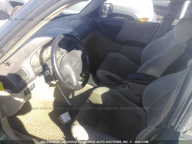 JF1SF65512H747101 - 2002 SUBARU FORESTER S GREEN photo 5