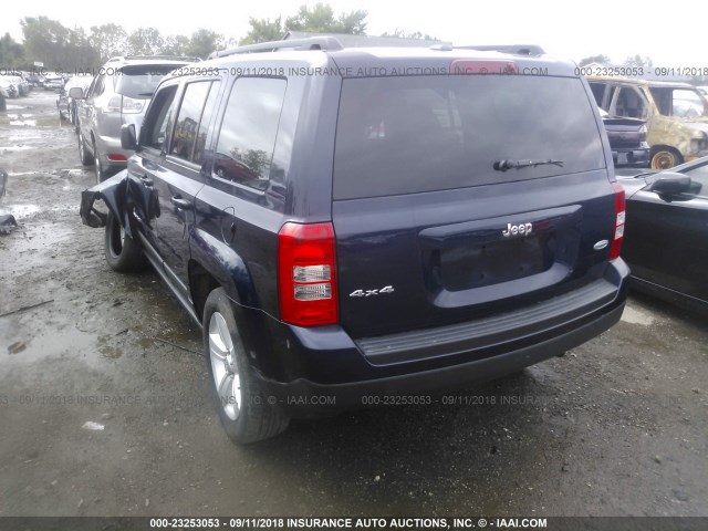 1C4NJRFB3ED884371 - 2014 JEEP PATRIOT LATITUDE BLUE photo 3