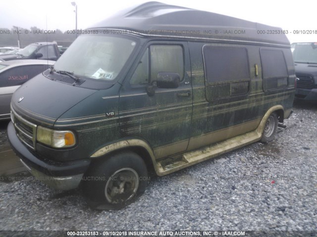 2B6HB21Y0SK543500 - 1995 DODGE RAM VAN B2500 GREEN photo 2