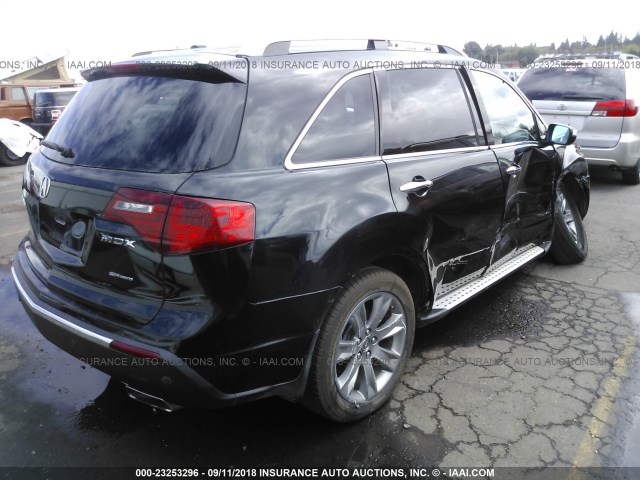 2HNYD2H79AH503909 - 2010 ACURA MDX ADVANCE BLACK photo 4