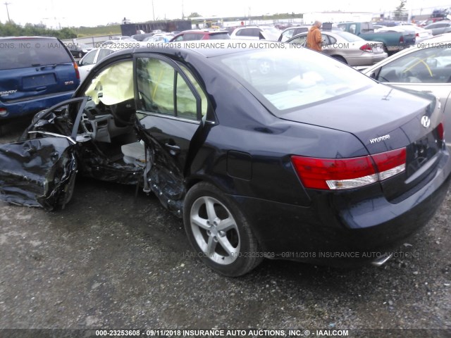 5NPEU46F87H225681 - 2007 HYUNDAI SONATA SE/LIMITED BLUE photo 3