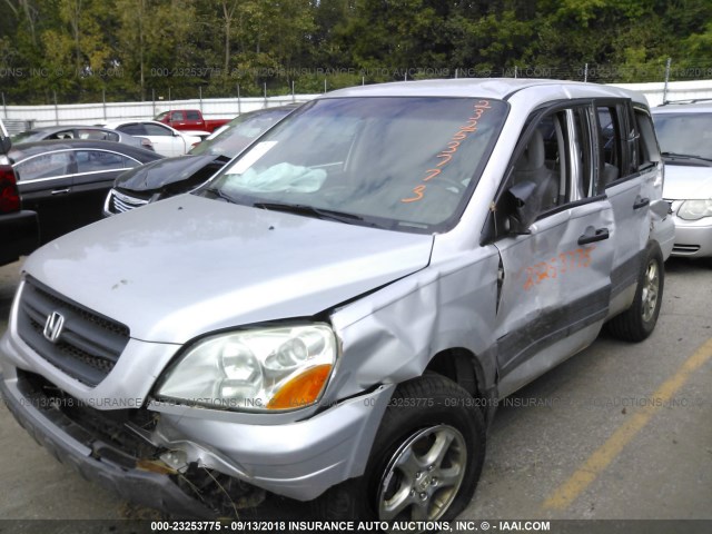 2HKYF18104H622546 - 2004 HONDA PILOT LX SILVER photo 6