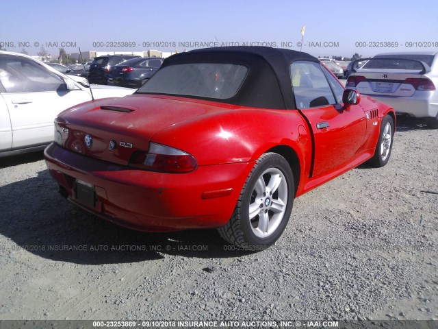 4USCH9344YLF87951 - 2000 BMW Z3 2.3 RED photo 4