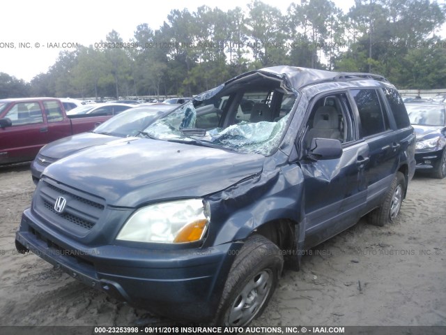 2HKYF18185H566647 - 2005 HONDA PILOT LX GRAY photo 2