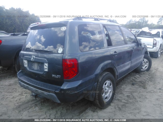 2HKYF18185H566647 - 2005 HONDA PILOT LX GRAY photo 4