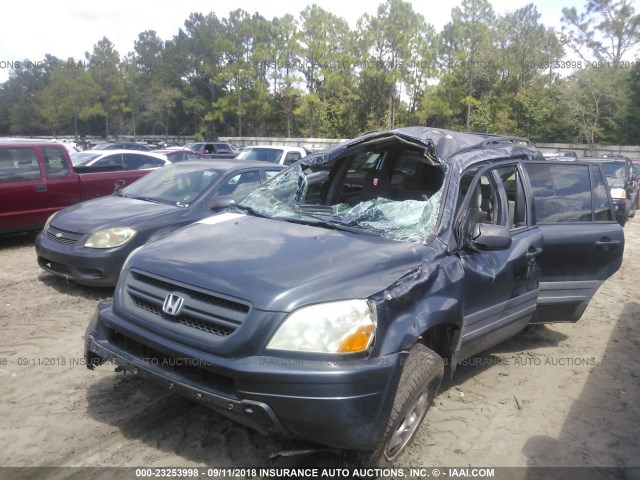 2HKYF18185H566647 - 2005 HONDA PILOT LX GRAY photo 6