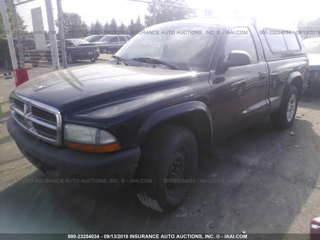 1D7FL16K24S701669 - 2004 DODGE DAKOTA SXT BLACK photo 2