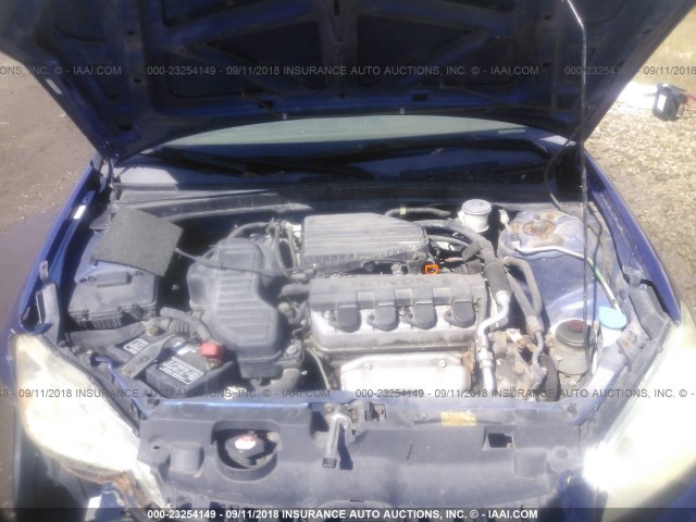 1HGES163X5L015278 - 2005 HONDA CIVIC DX VP Mavi foto 10