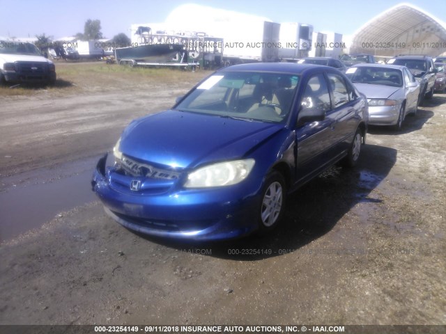 1HGES163X5L015278 - 2005 HONDA CIVIC DX VP Mavi foto 2