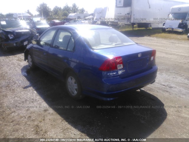 1HGES163X5L015278 - 2005 HONDA CIVIC DX VP Mavi foto 3