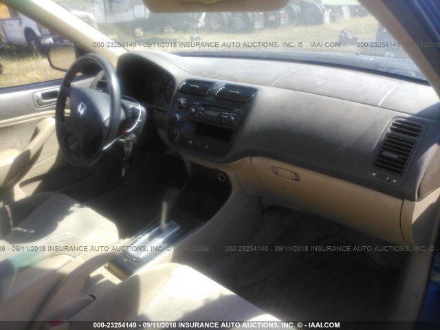 1HGES163X5L015278 - 2005 HONDA CIVIC DX VP Mavi foto 5