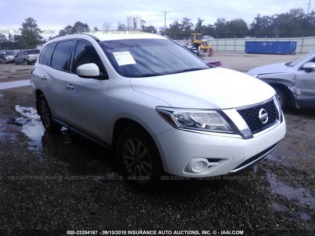 5N1AR2MN8DC665188 - 2013 NISSAN PATHFINDER S/SV/SL/PLATINUM WHITE photo 1