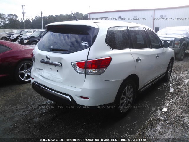 5N1AR2MN8DC665188 - 2013 NISSAN PATHFINDER S/SV/SL/PLATINUM WHITE photo 4