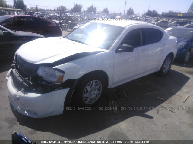 1B3LC46K48N584858 - 2008 DODGE AVENGER SE WHITE photo 2