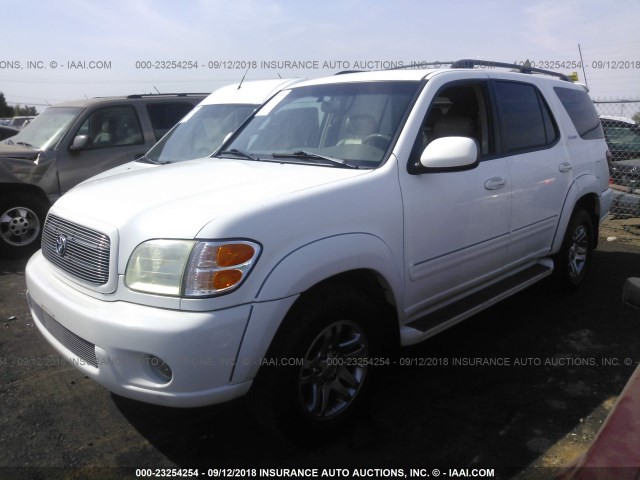 5TDZT38A04S206130 - 2004 TOYOTA SEQUOIA LIMITED WHITE photo 2