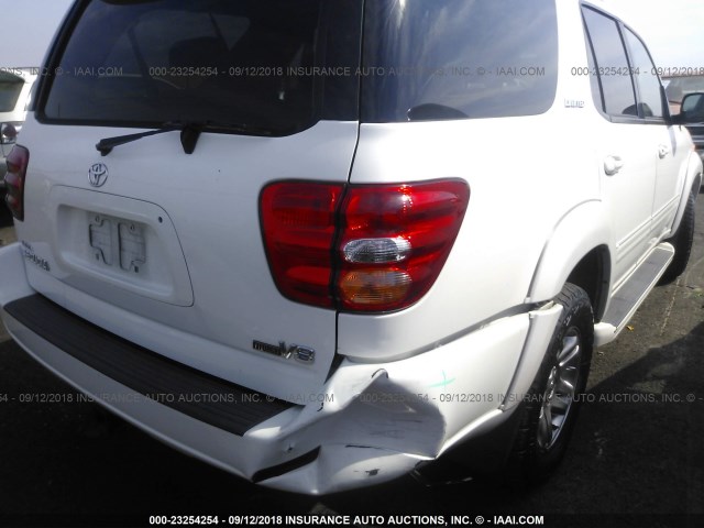 5TDZT38A04S206130 - 2004 TOYOTA SEQUOIA LIMITED WHITE photo 6