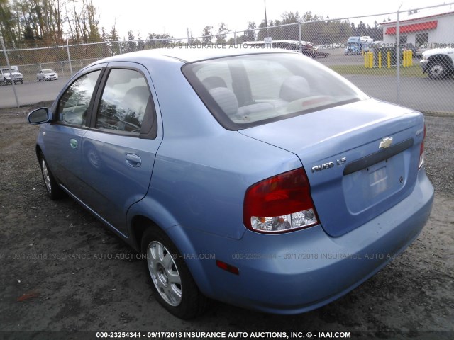 KL1TD52605B360095 - 2005 CHEVROLET AVEO LS BLUE photo 3