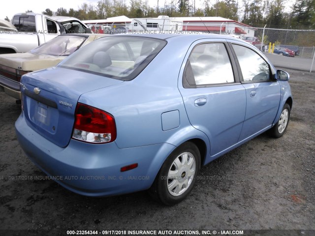 KL1TD52605B360095 - 2005 CHEVROLET AVEO LS BLUE photo 4