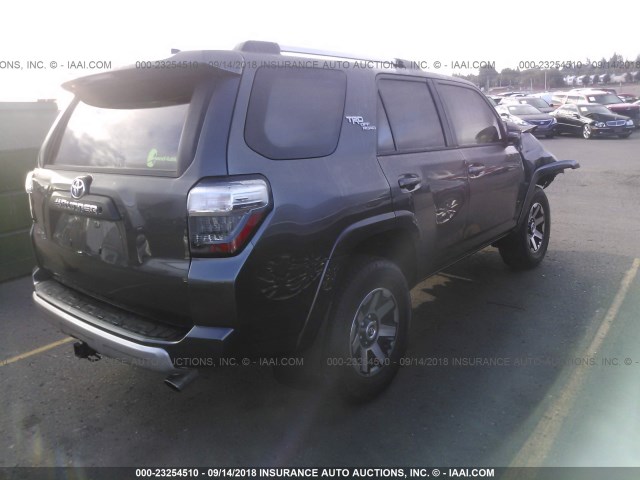 JTEBU5JR9H5480010 - 2017 TOYOTA 4RUNNER SR5 PREM/LTDL/TRAIL/TRD GRAY photo 4