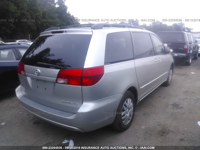 5TDZA23C84S032817 - 2004 TOYOTA SIENNA CE/LE SILVER photo 4