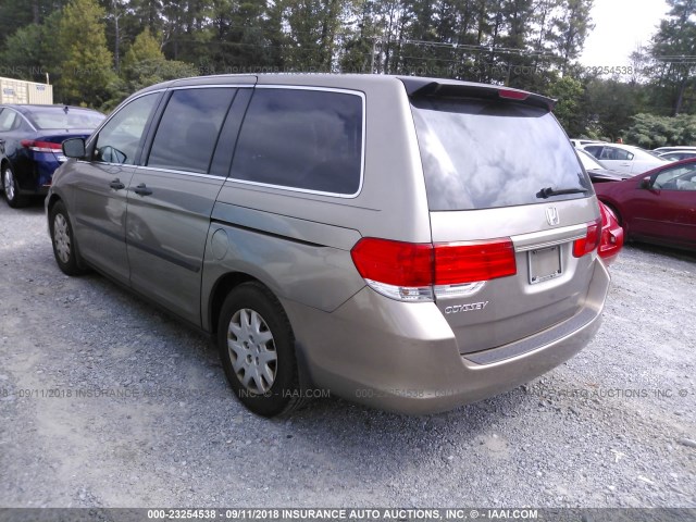 5FNRL3H22AB009632 - 2010 HONDA ODYSSEY LX TAN photo 3