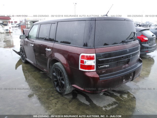 2FMGK5D86GBA11546 - 2016 FORD FLEX LIMITED MAROON photo 3