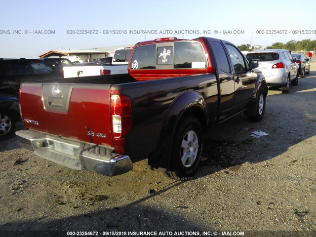 1N6AD06W76C417978 - 2006 NISSAN FRONTIER KING CAB LE/SE/OFF ROAD MAROON photo 4