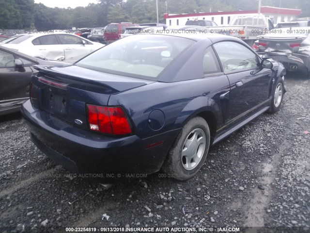 1FAFP40401F193027 - 2001 FORD MUSTANG BLUE photo 4
