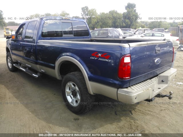 1FTWW31R28ED95739 - 2008 FORD F350 SRW SUPER DUTY BLUE photo 3