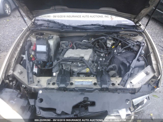 2G1WW12E449316853 - 2004 CHEVROLET MONTE CARLO LS ოქროსფერი ფოტო 10