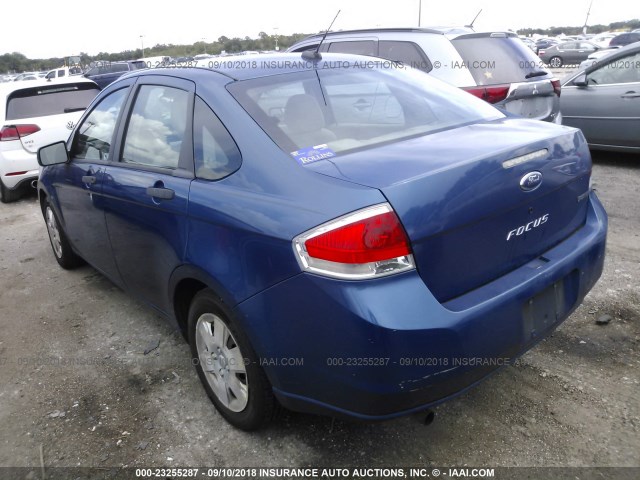 1FAHP34N08W140862 - 2008 FORD FOCUS S/SE BLUE photo 3