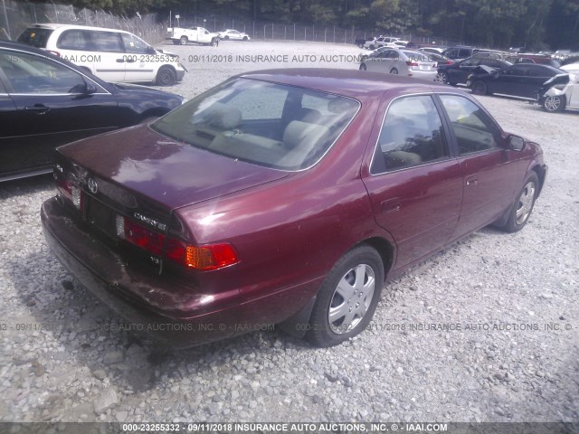 4T1BF22K71U969446 - 2001 TOYOTA CAMRY LE/XLE BURGUNDY photo 4
