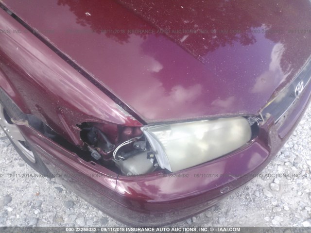 4T1BF22K71U969446 - 2001 TOYOTA CAMRY LE/XLE BURGUNDY photo 6