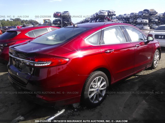 3FA6P0PU3JR142848 - 2018 FORD FUSION SE PHEV MAROON photo 4