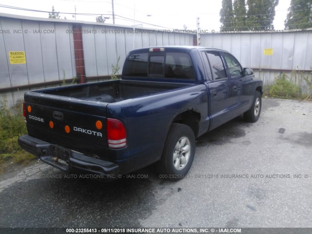 1D7HL38X83S189198 - 2003 DODGE DAKOTA QUAD SPORT BLUE photo 4