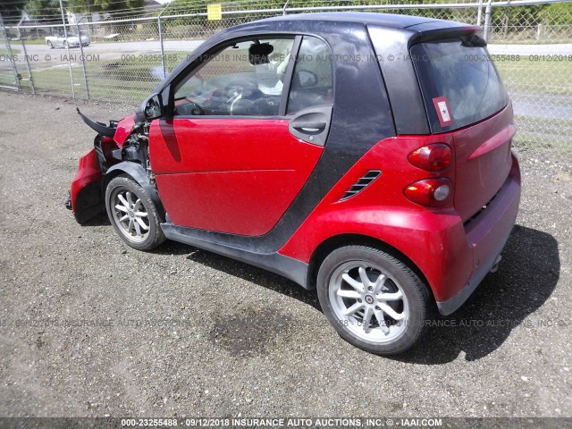 WMEEJ31X19K272382 - 2009 SMART FORTWO PURE/PASSION RED photo 3