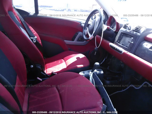 WMEEJ31X19K272382 - 2009 SMART FORTWO PURE/PASSION RED photo 5