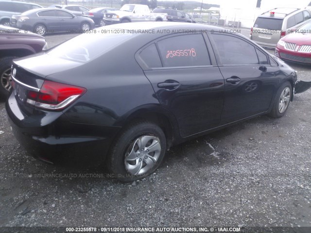 19XFB2F5XDE235067 - 2013 HONDA CIVIC LX BLACK photo 4