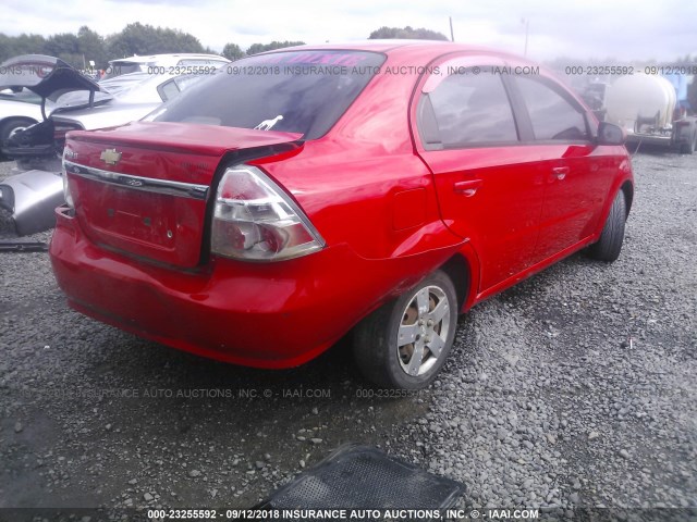 KL1TD5DE1AB112968 - 2010 CHEVROLET AVEO LS/LT 红色 照片 4