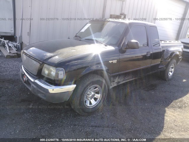 1FTYR44UX3PB63957 - 2003 FORD RANGER SUPER CAB BLACK photo 2