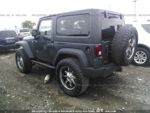 1C4AJWAG1GL339827 - 2016 JEEP WRANGLER SPORT 蓝色 照片 3