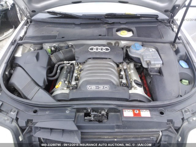 WAULT64B52N151177 - 2002 AUDI A6 3.0 QUATTRO SILVER photo 10