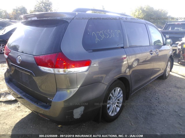 5TDYK3DC7BS040319 - 2011 TOYOTA SIENNA XLE/LIMITED GRAY photo 4