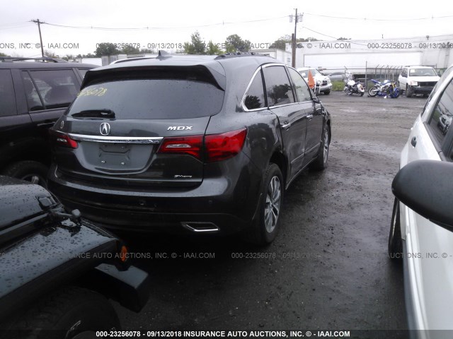 5FRYD4H48FB007616 - 2015 ACURA MDX TECHNOLOGY GRAY photo 4
